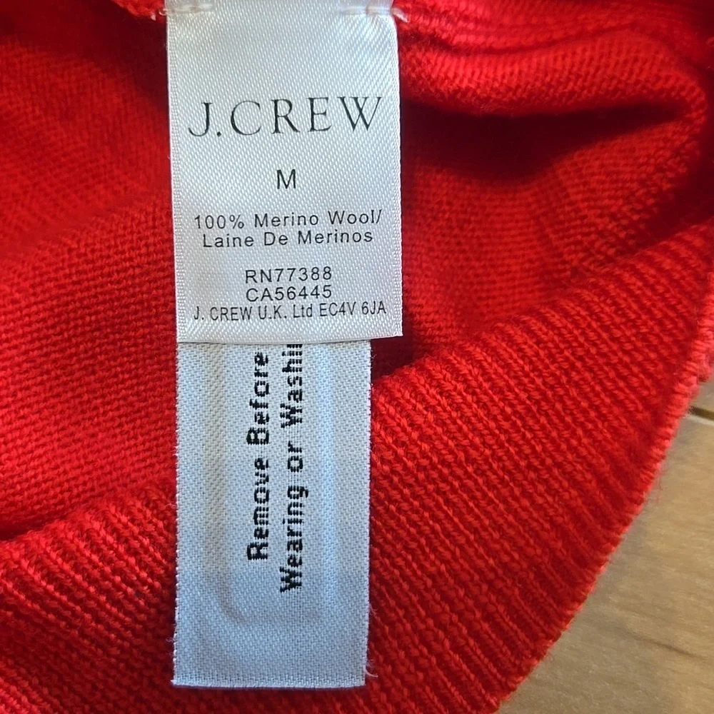 J.Crew Men's Merino Wool Sweater in Tomato Red MEDIUM